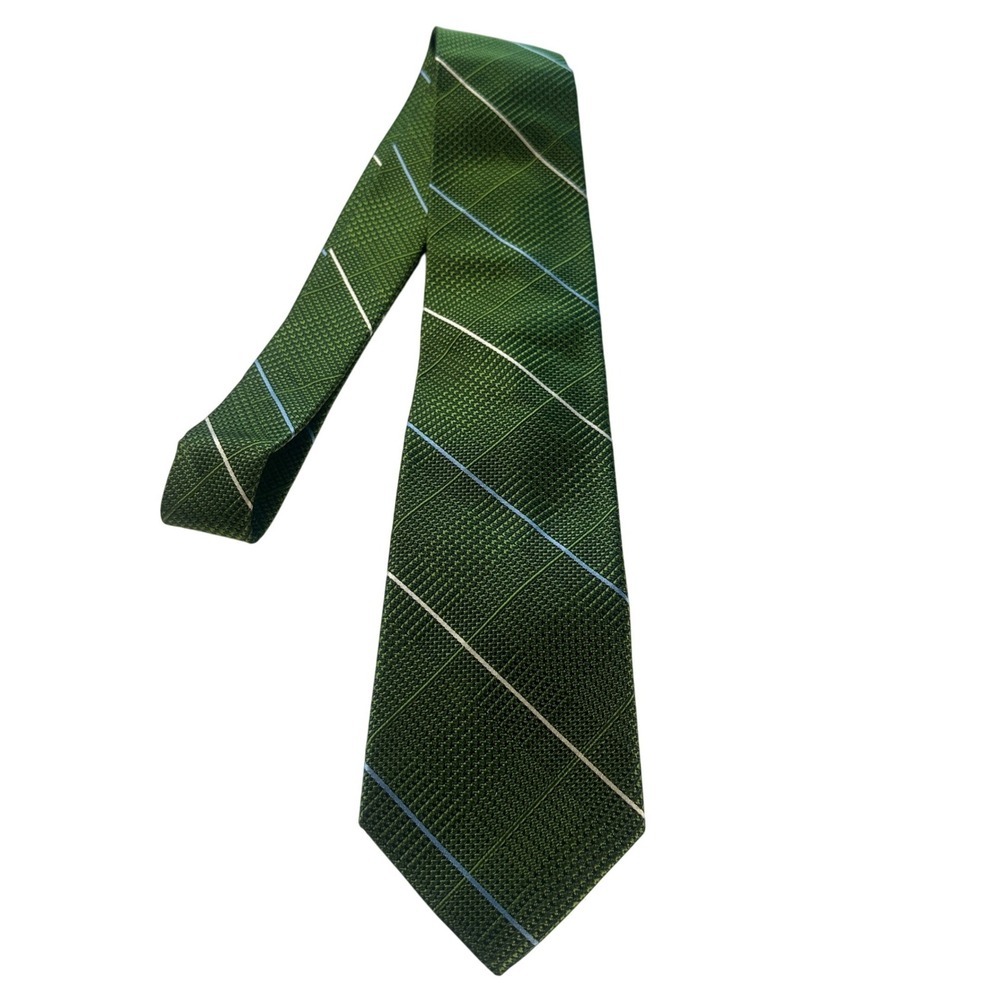 Paul Fredrick Men's Silk Green Plaid Necktie NWT